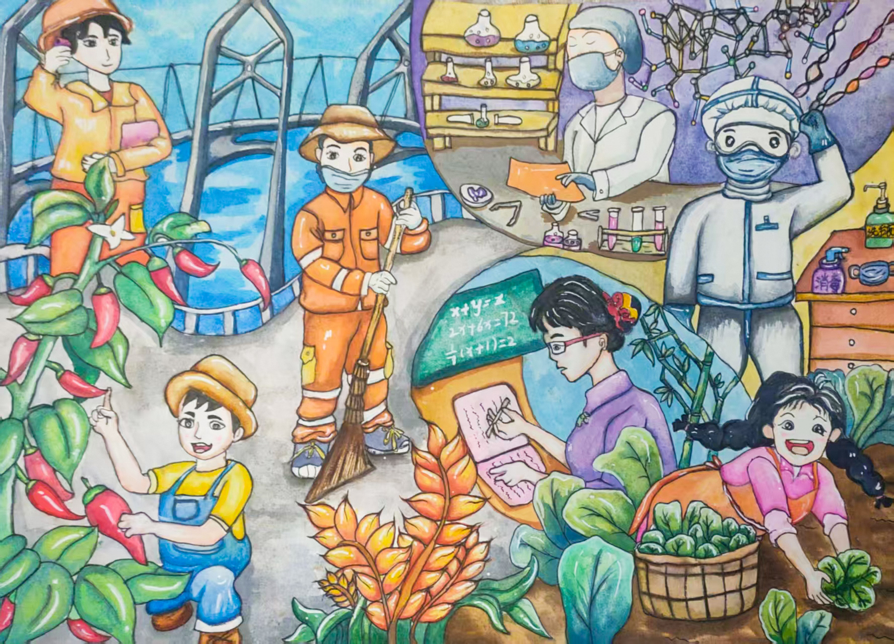 《中国梦 劳动美》职工宋春艳之女苏奕涵绘画.jpg